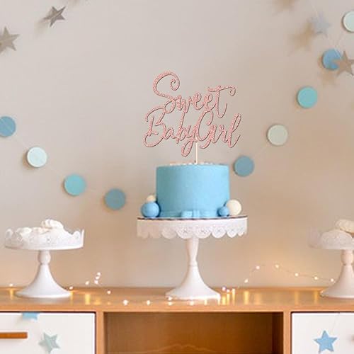 Miniatura 7 de Naicaek Decoración para tartas de bebé niña, decoración de fiesta de revelación de género para recién nacido, decoración de fiesta de revelación de