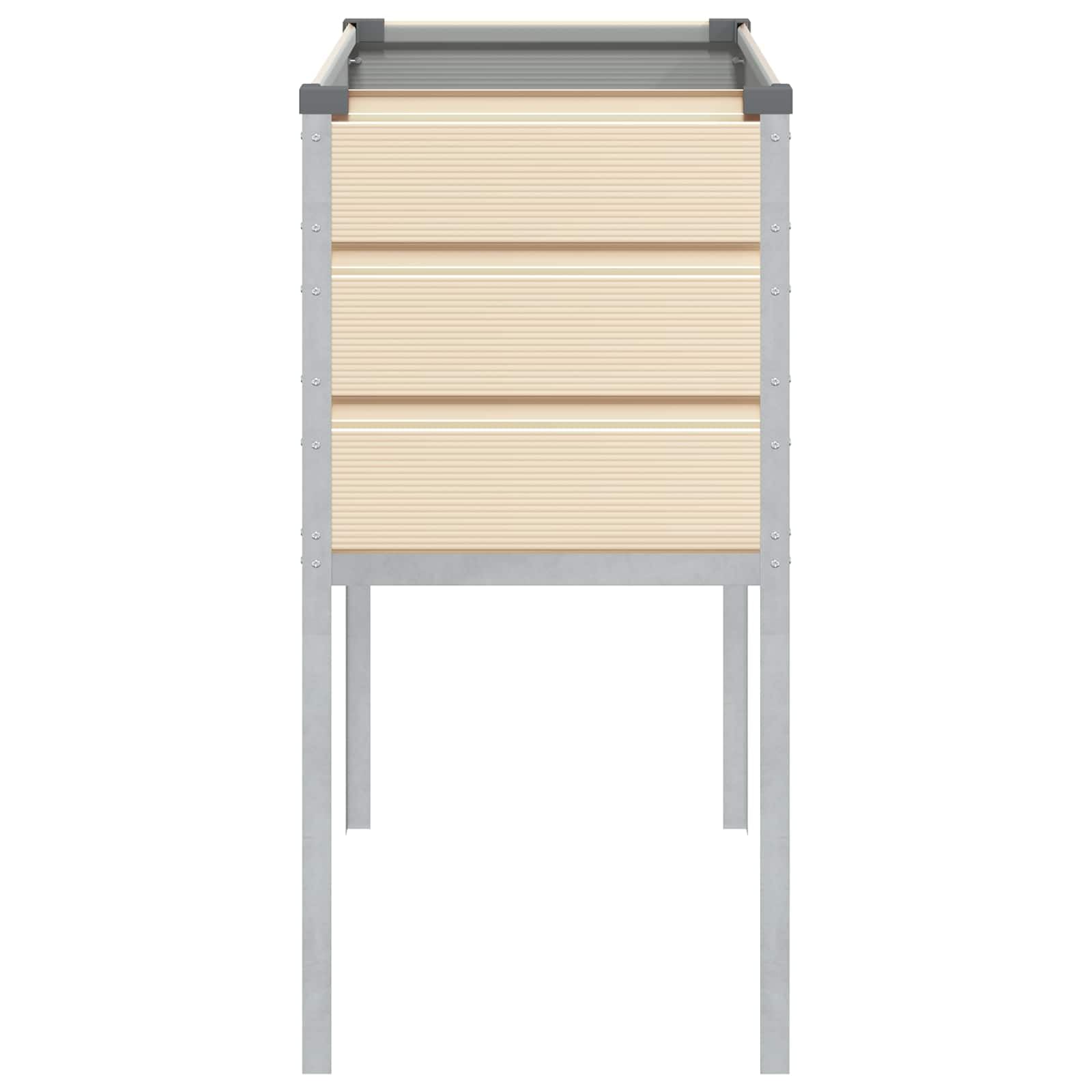 Hochbeet Elfenbein 100x45x90 cm Pflanzkübel verzinkter Stahl | Modernes Hochbeet für Terrasse und Garten, erhöhtes Design für bequeme Pflanzenpflege im Außenbereich.