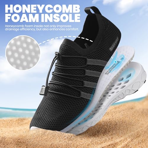 Image of SEEKWAY Mens Womens Water Shoes Quick Dry Aqua Shoes Barefoot for Beach Surf Hiking Pool Water Sports