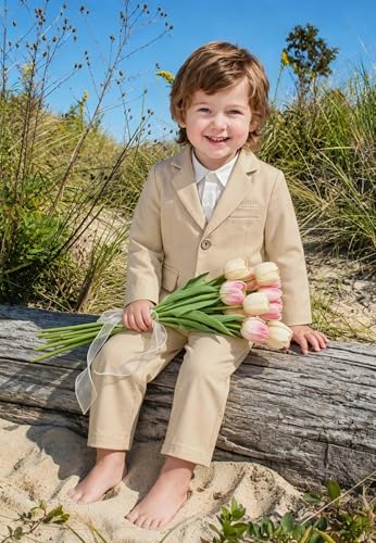 Image of Volunboy Toddler Suit Baby Boy 3 Piece Linen Tuxedo 18M-5T