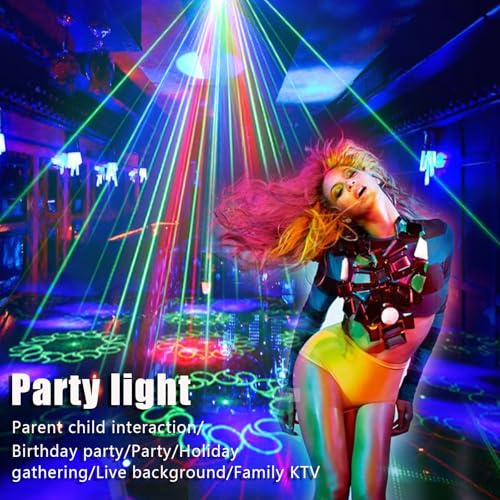 Dj Disco Party Lights Starry Sky Projector Ocean Wave Projector Dicso Ball Dance Rave Home Night Strobe Lights Effects Glow Party with Remote Control