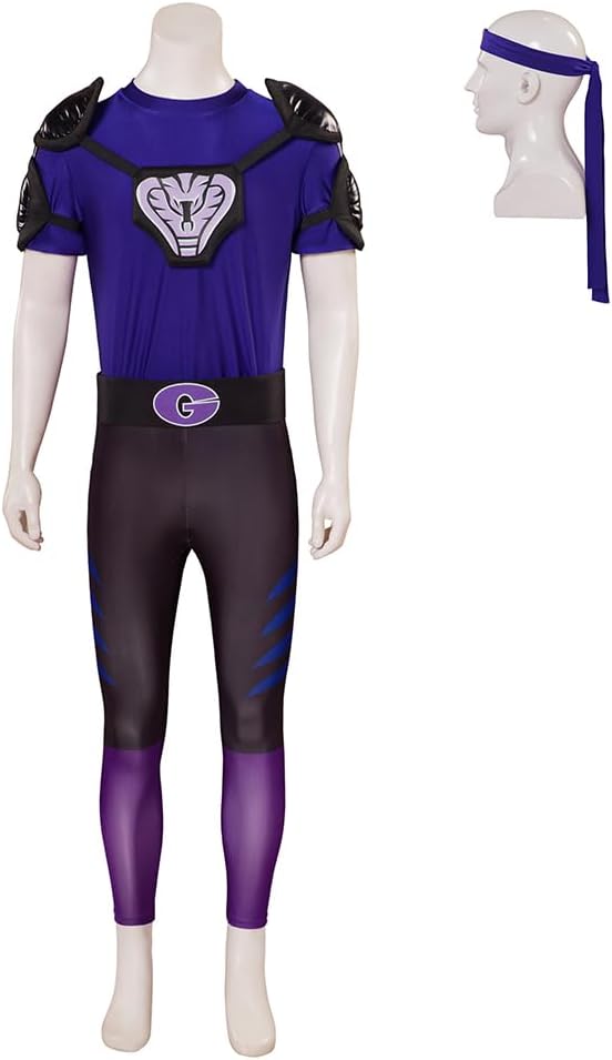 VintageCos Men's Dodgeball Globo Gym Purple Cobras Cosplay Costume Jumpsuit Halloween Party Outfits - Image 2