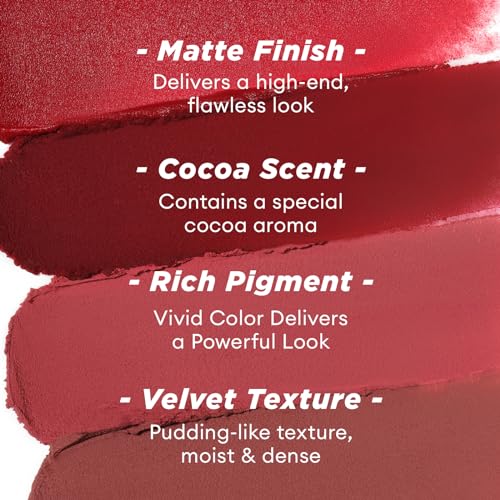 Image of ITY Velvet Matte Finish Lip Stain-Mousse Textured Pudding Pot Lip Clay with Brush, Nude Shade, Dual-Use as Lipstick and Blush, Conceals Lip Lines, Rich Pigment, 0.21 oz (6g) in Papaya Dream