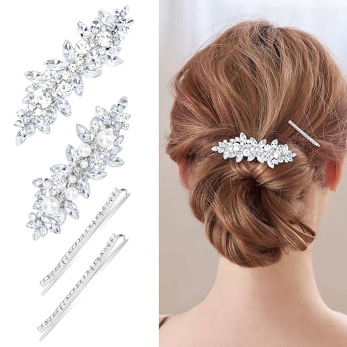 Pinzas para el cabello con brillantes WHAVEL 4 piezas miniatura 6