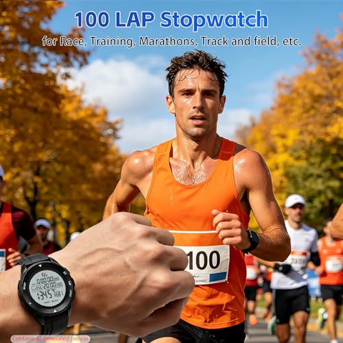 Image of Professional Soccer Referee Watch with Tournament Mode Game Timer, 100-Lap Silent Stopwatch, 3-Line Backlit Display, On /Off Switch, Countdown /Alarm /Calendar for Football Officials, Coaches