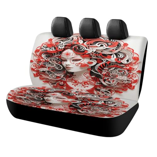 Funda de asiento de coche roja para viajes en familia y protección total en SUV