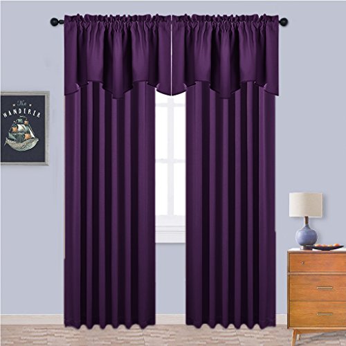Nicetown Blackout Window Curtain Valance - 52 Inches By 18 Inches Small Scalloped Valance Window Curtain Panel Tier For Living Room/Bedroom/Bay Window Decoration (Royal Purple, 1 Panel) #TOP3