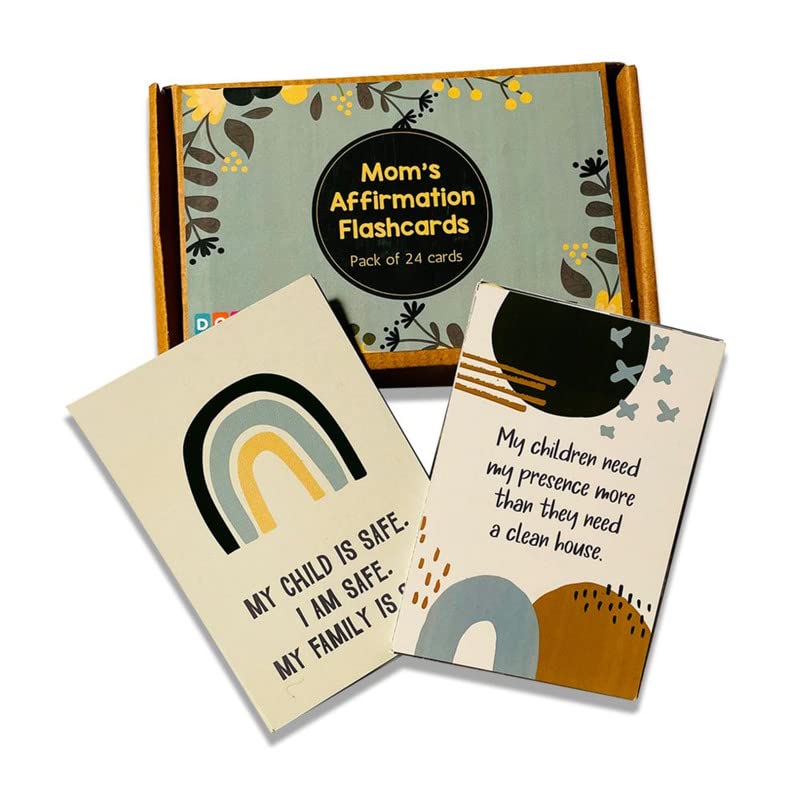 Zooplay India Positive Mom Affirmation Card - Unique 24 Card Deck with Storage Case - Words to Encourage, Support, Inspire, Reassure & Uplift Mom's Heart & Soul