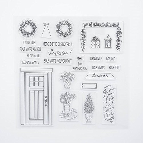 WooYangFun Joyful Home 1pc Garden Relax Rubber Clear Stamp for Card Making Decoration and Scrapbooking