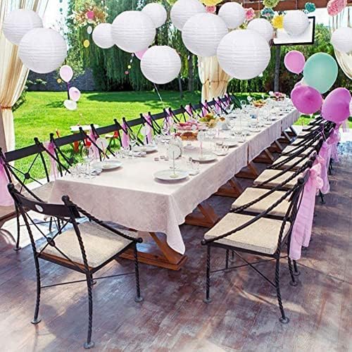M/M Paper Lanterns Round White Light Shade Lantern Large Circle Ceiling Lightshade Hanging Lampshade Assorted Decorations for Wedding Party Celebration, 25cm