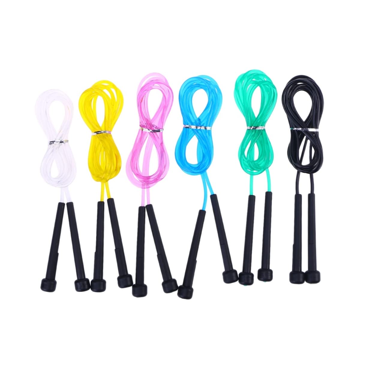 OSOLADY 6 PCS Meters PVC Jump Rope with Slip Handles Durable Skipping Ropes for Exercise and Sports Training for Adults and Random Colors Random Color