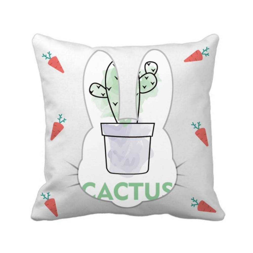 Coussin aquarelle Lapin Cactus housse de protection carrée pour canapé et lit enfant