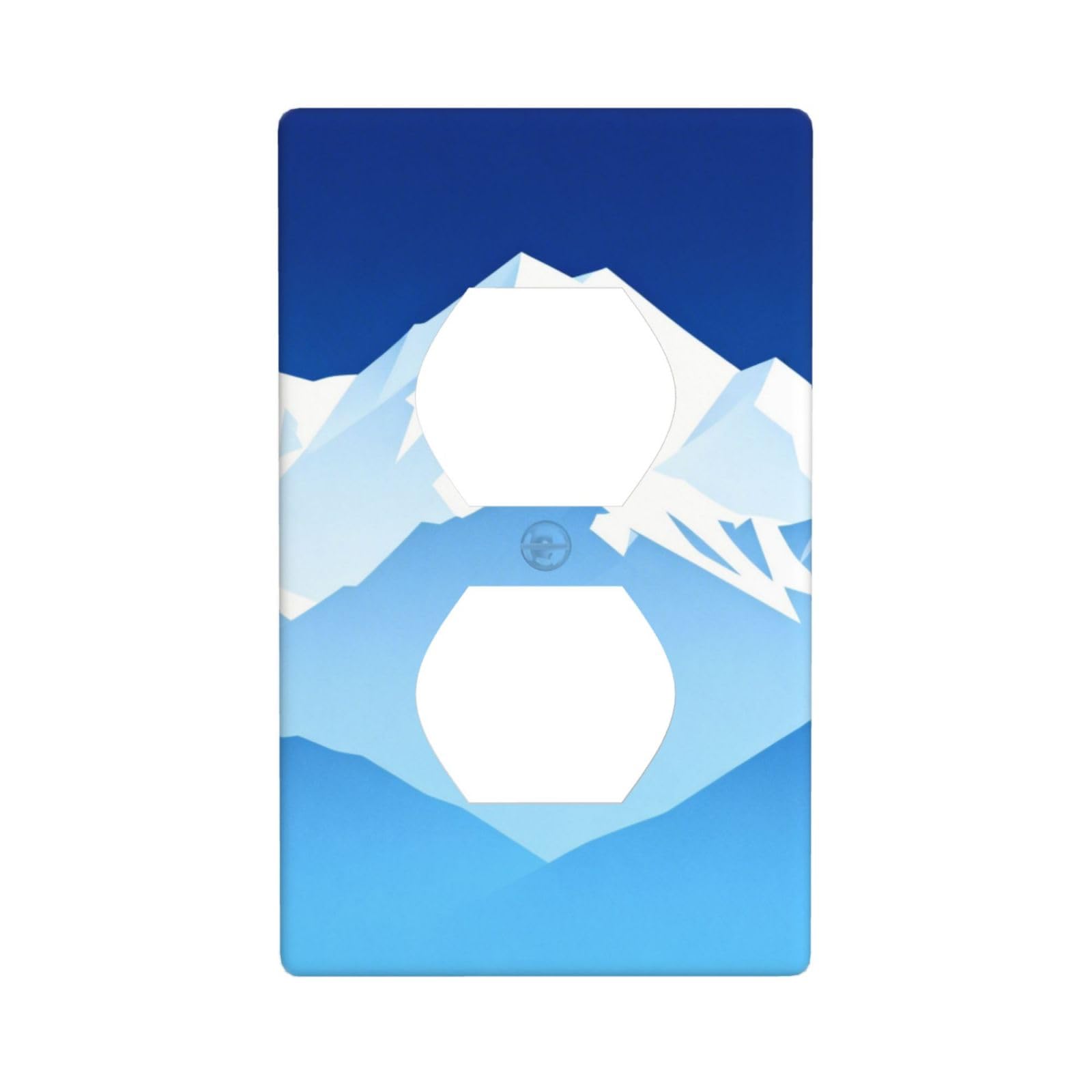 Mountain Layer Blue Decorative Switch Plate Cover-Unbreakable Polycarbonate Wall Plate for Home Office, 1 Gang with Screws