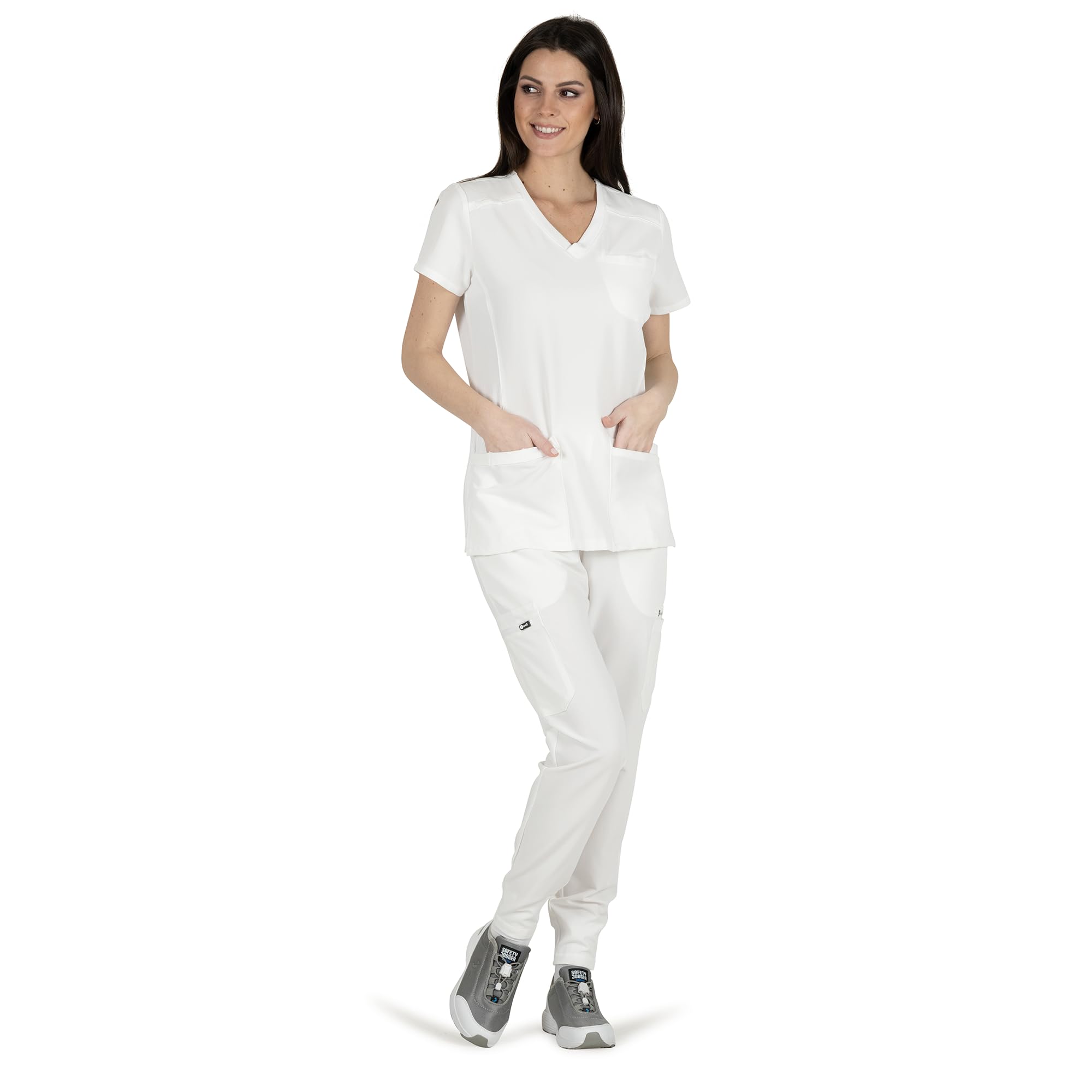 B-well Mauri Medizinische Schlupfhose Half-Jogger 7 Taschen mit elastischem Bund und Gesäßtaschen Krankenhaus Uniformhose mit Elasthan