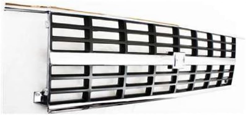 For Chevy R1500 / R2500 / V1500 / V2500 Suburban Grille Assembly 1989 1990 1991 | Chrome Shell w/Argent Insert | w/Dual Headlights | Plastic | GM1200169 | 15628796