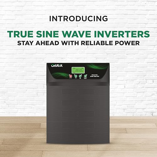 Image of Okaya ATSW 4550 Hi-Capacity Inverter for Home, Office & Shops | 4000VA /48V Pure Sinewave | Reliable Power Backup | Supports 4 Inverter Battery | LED Display | Fast Charging | with 36 Months Warranty