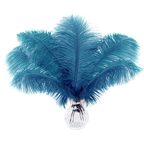 Soarer Large Turquoise Ostrich Feather Bulk for Centerpiece,12-14Inch,15Pcs