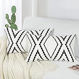 Adabana Outdoor Waterproof Boho Throw Pillow Covers Geometric Lumbar Pillow Cases Lumbar Pillow Cove