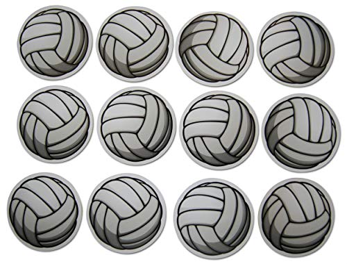 Set de 12 imanes decorativos de voleibol pequeños miniatura 1