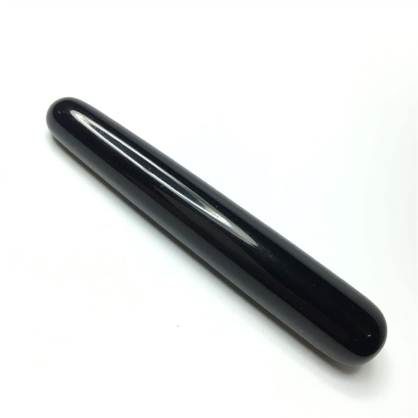 Bacchetta di cristallo di ossidiana naturale Cristalli Pietra preziosa Bacchetta Yoni Strumento for esercizi di Kegel Massaggiatore for il corpo e il viso decorazione della stanza (Color : Obsidian)