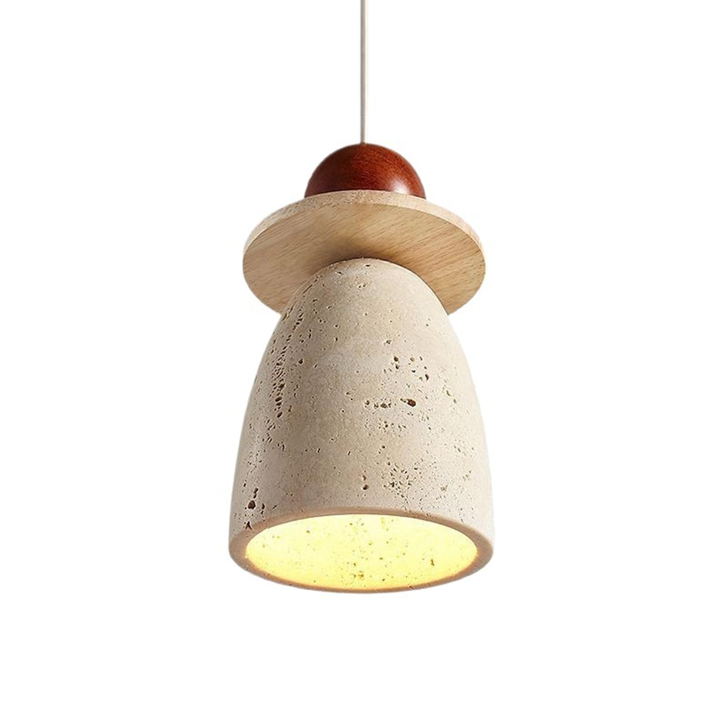 MTNROO Unique Modeling Travertine Hanging Light Japanese Wabi-sabi Style Pendant Lamp Elegant Traditional Ceiling Light Chandelier Bedroom Bedside Lighting Fixture for Foyer Restaurant Commercial