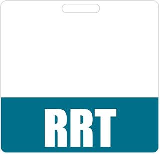 RRT Badge Buddy (Teal) - Horizontal Heavy Duty Badge Tags for Registered Respiratory Therapists - Double Sided Badge Identification Card