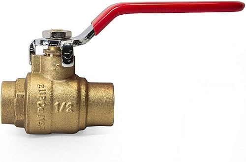 Miniatura 4 de EFIELD - Válvula de bola de cierre de puerto completo de latón de sudor de 34 pulgadas, 600 WOG (agua, petróleo y gas), conector hembra de soldadura