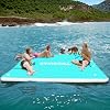 Inflatable Floating Dock,Inflatable Dock Platform,6/8/10ft Air Dock Platform Floating Island Raft,Non-Slip Air Dock Platform with Detachable Ladder for Pool Beach Ocean
