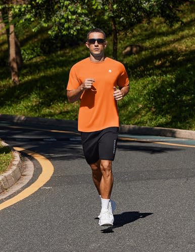 Image of PINSPARK Workout Shirts for Men UPF 50+ Quick Dry Athletic Gym Tee Shirts Mens Short Sleeve Running Cooling Swimming T-Shirt