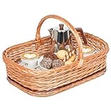 Handgefertigtes Weidentablett mit Henkel – Tablettkorb, Korbtablett, Serviertablett aus Weide – Stabil und Nachhaltig KW