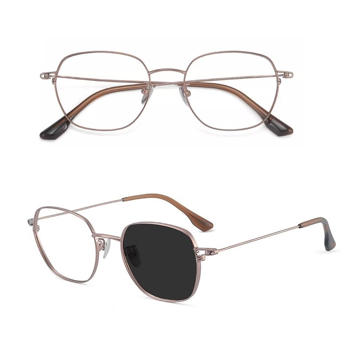 Generisch Selbsttönende Lesebrille Unisex Gleitsichtbrille Blaulichtfilter Metallrahmen Computerbrille Multifokale Lesehilfe
