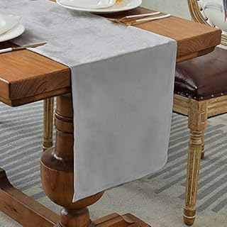 BALCONY & FALCON Grey Table Runners Washable Table Runner for Kitchen Party Holiday Decoration Dining Room