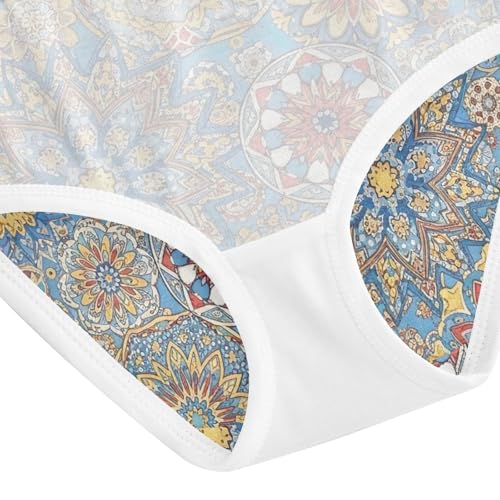 Toddler Panties, Boho Mandala Girls' Cotton Brief Underwear, 2T–8 Years4