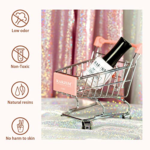 Rarjsm Glitter Gel Nail Polish Rose Gold Sparkly Iridescent Rainbow Shimmer Metallic Pink Holographic Nail Gel Polish Soak Off Led Uv Curing Required High Pigments Gel For Home Manicure Nail Art 15Ml #TOP2