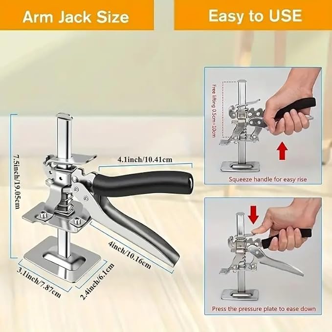 Bindex Labor-Saving Arm Jack, Cabinet Board Lifter, Tile Height Adjuster, Labor-Saving Arm Jack for Door Panel Drywall Lifting, Hand Lifting Tool (Pack of 1) 4