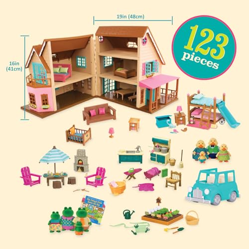 Li'l Woodzeez – Honeysuckle Hillside Cottage – Toy Furniture & Accessories – Playset for Kids – Collectible Toys – 3+ Years – Charming Cottage Playset for Imaginative Play