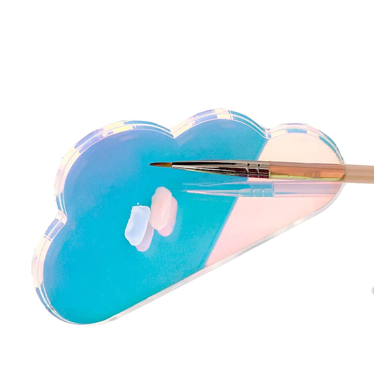 Paleta de arte de uñas acrílicas, forma de nubes, paleta de mezcla de esmalte de uñas, paleta de maquillaje, soporte de paleta de arte de uñas, 1 unidad, tablero de exhibición para arte de uñas 6