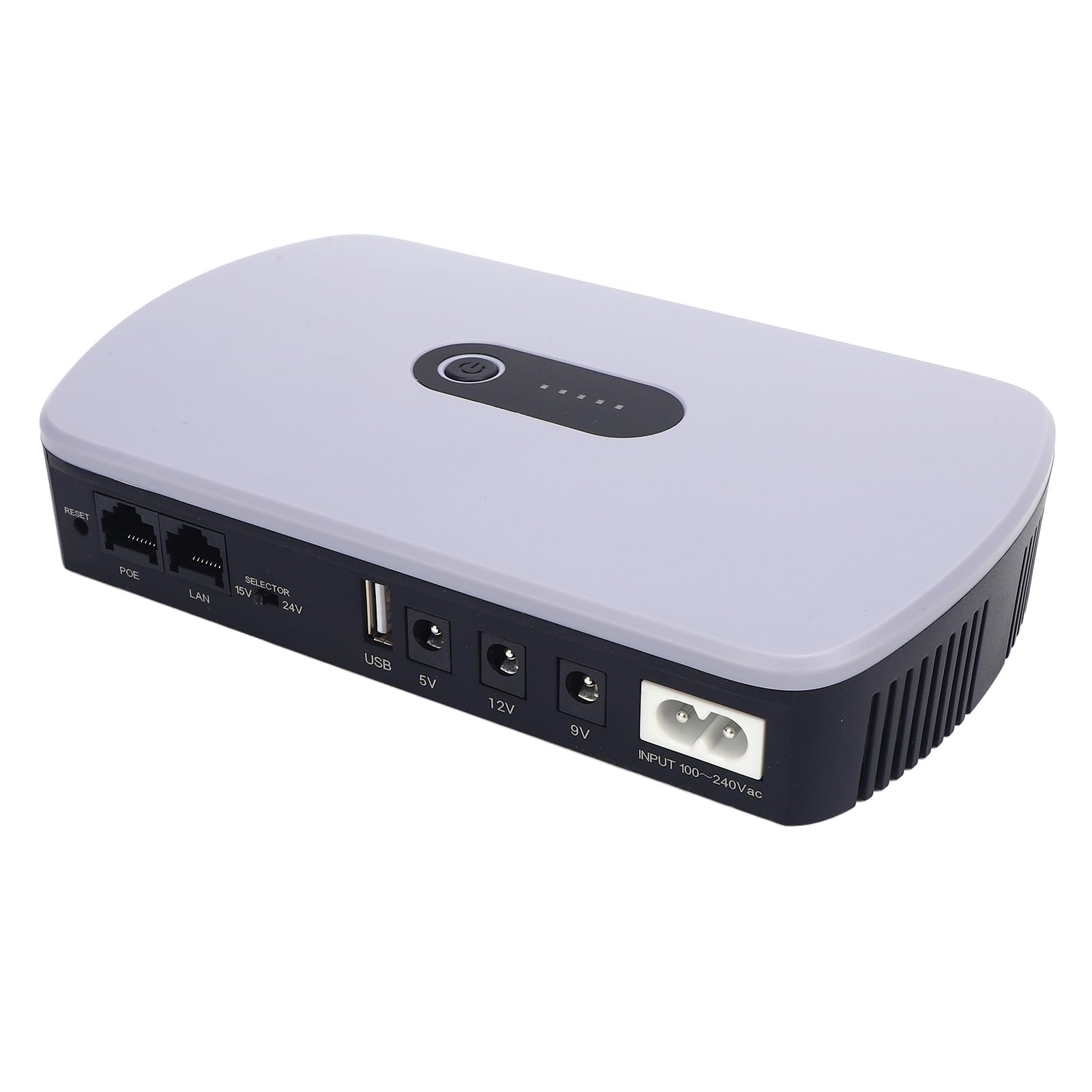 Eujgoov Fuente de Alimentación UPS Portátil, Respaldo de Batería de 10400 MAh con Protección contra Sobretensiones para Enrutadores Módems Dispositivos de Seguridad, (Enchufe Europeo de 100 a 240 V.)