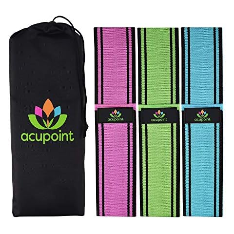 Acupoint Set of 3 Booty Bands - Fabric Resistance Bands - Non Slip - Elastic Workout Bands for Women - Glutes, Thighs, Legs - Pack of 2 Cover