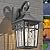 Darkaway Outdoor Wall Lights for House, Exterior Lighting Fixtures Wall Mount Outside Porch Lights Waterproof Black Outdoor Sconce Lights with Water Ripple Glass for Patio Garage Front Door