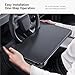 YONZEE 2-in-1 Car Steering Wheel Desk Tray & Car Seat Gap Filler Organizer – Foldable Carbon Fiber Look Table for Laptop, Eating Food, Writing – for Standard Round Steering Wheels