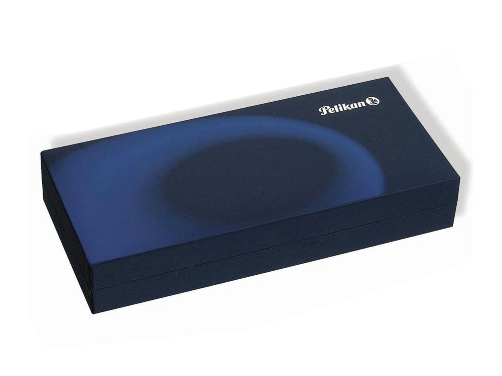 Pelikan Füllhalter Souverän 405, Schwarz, Feder B (breit), hochwertiger Kolbenfüller im Geschenk-Etui, 924381