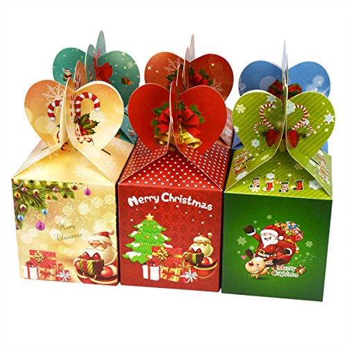 12pcs Cute Cartoon Gift Fruit Treat Candy Gifts Box For Wedding Xmas Presents Sweets Christmas Festival Party