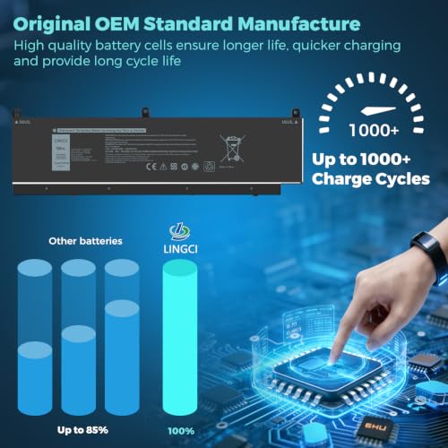 Image of PKWVM Battery Replacement for Dell Precision 7550 7560 7750 7760 P93F P93F001 P93F002 P44E P44E001 P44E002 453-BBCQ C903V CR72X 17C06 0CR72X 0447VR 068N03 95Wh 11.4V