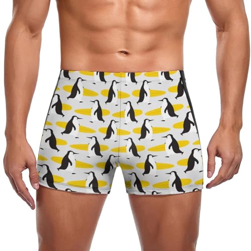 Swimming trunks homme caricature pingouin en tissu stretch léger