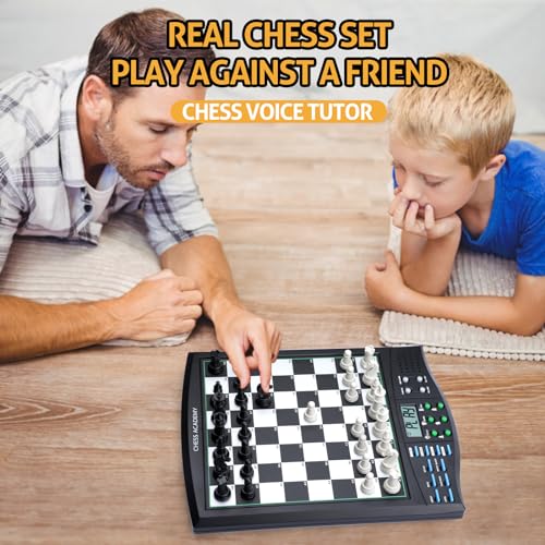 Image of Talking Chess Academy with Voice Teaching System, Electronic Chess Set with Strong Magnetic Pieces, Electronic Chess Board with Rating ELO 2000, Smart Chess Board Great for Brain Training
