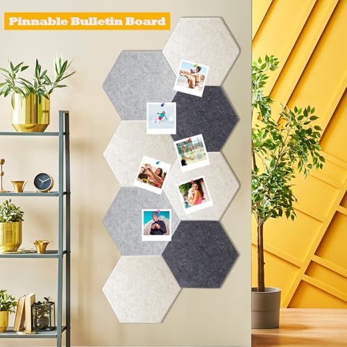 Image of Acoustic Panels, Magrowill 12-Pack Soundproof Wall Panels 14 X 12 X 0.4 Inches, Sound Absorbing Panels with Full Self-Adhesive, Interior Wall Decor Felt Tiles Board