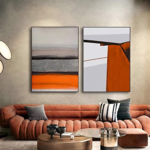 Affiche Giclée Abstrait Orange : Illuminez la Décoration Murale de Votre Salon