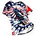 ZSKQJLW Unisex Adult Eagle Red White Blue Tie Dye Shirt for Men Women US Flag July 4TH Tie-Dye Patriotic T-Shirt Outfit Hippies Tee Clothes Large