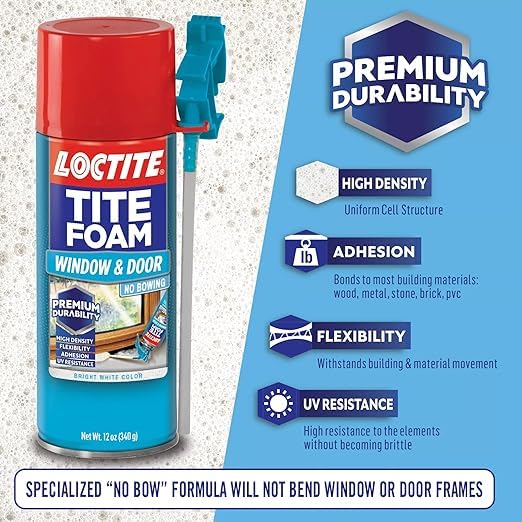 Image of Loctite Tite Foam Windows & Door PU sealant(White), Expanding Foam for windows and door gaps filling, keeps dust and pests aways, DIY dries fast, waterproof no shrinkage easy application, 340g*3